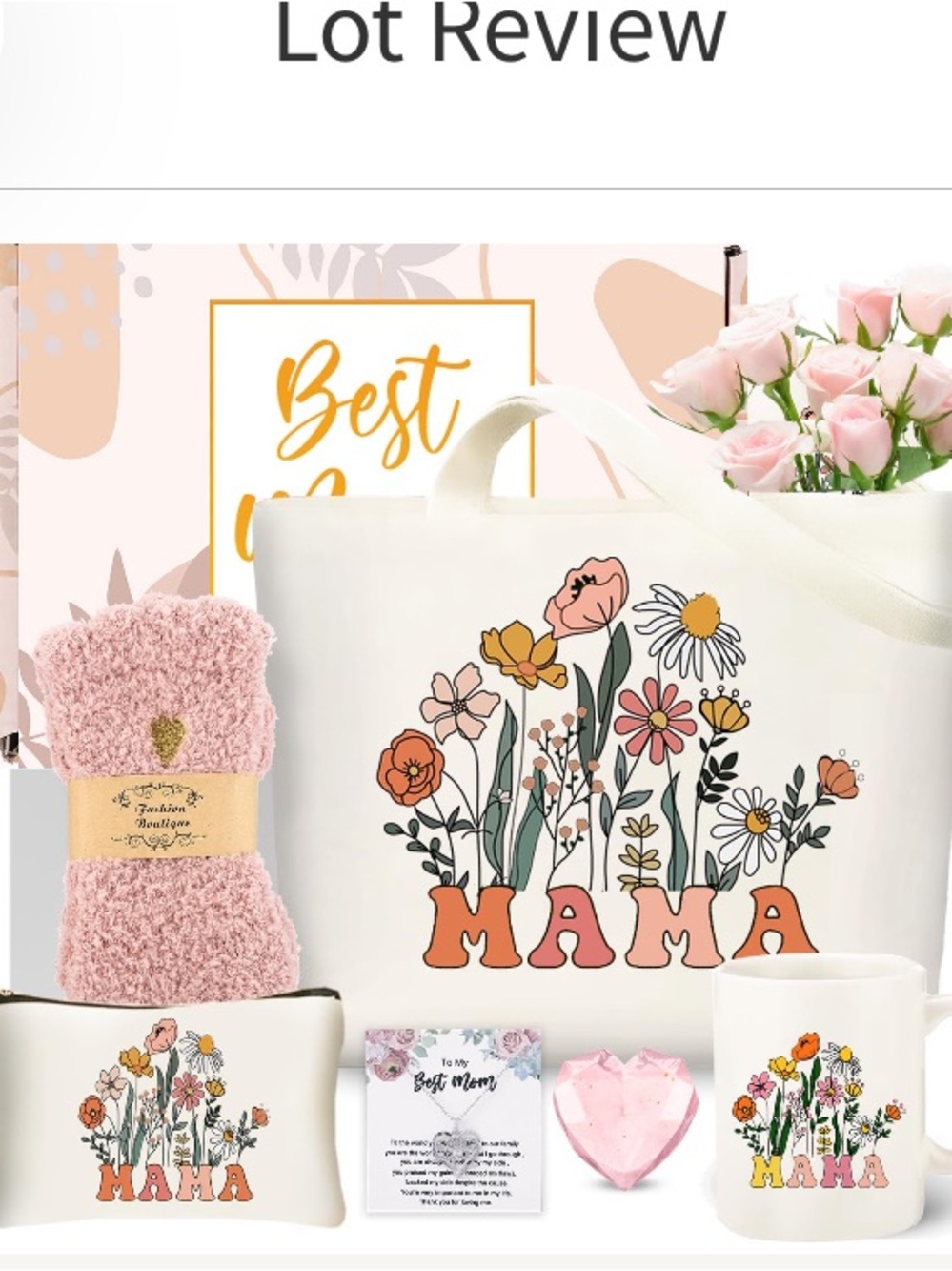 Best Mom Ever Gift Box - Peach & Gold Design